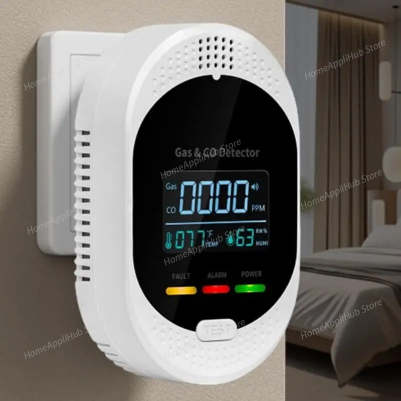 Co Detector Plug - Sıcaklık, Nem, CO Gaz Alarmı, İç