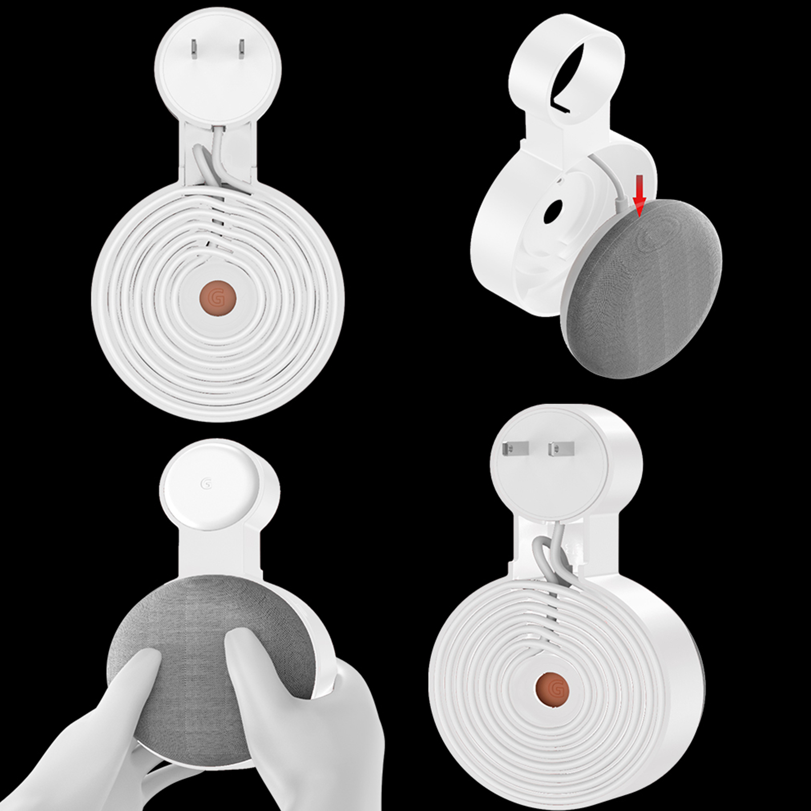 Google Speaker Nest Mini - Çıkış Duvara Montaj Tutucu Braketi Google