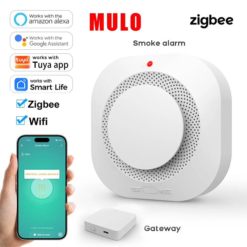 Smoke Detector Interconnected - ZigBee WiFi Akıllı Duman Dedektörü Alarmı,